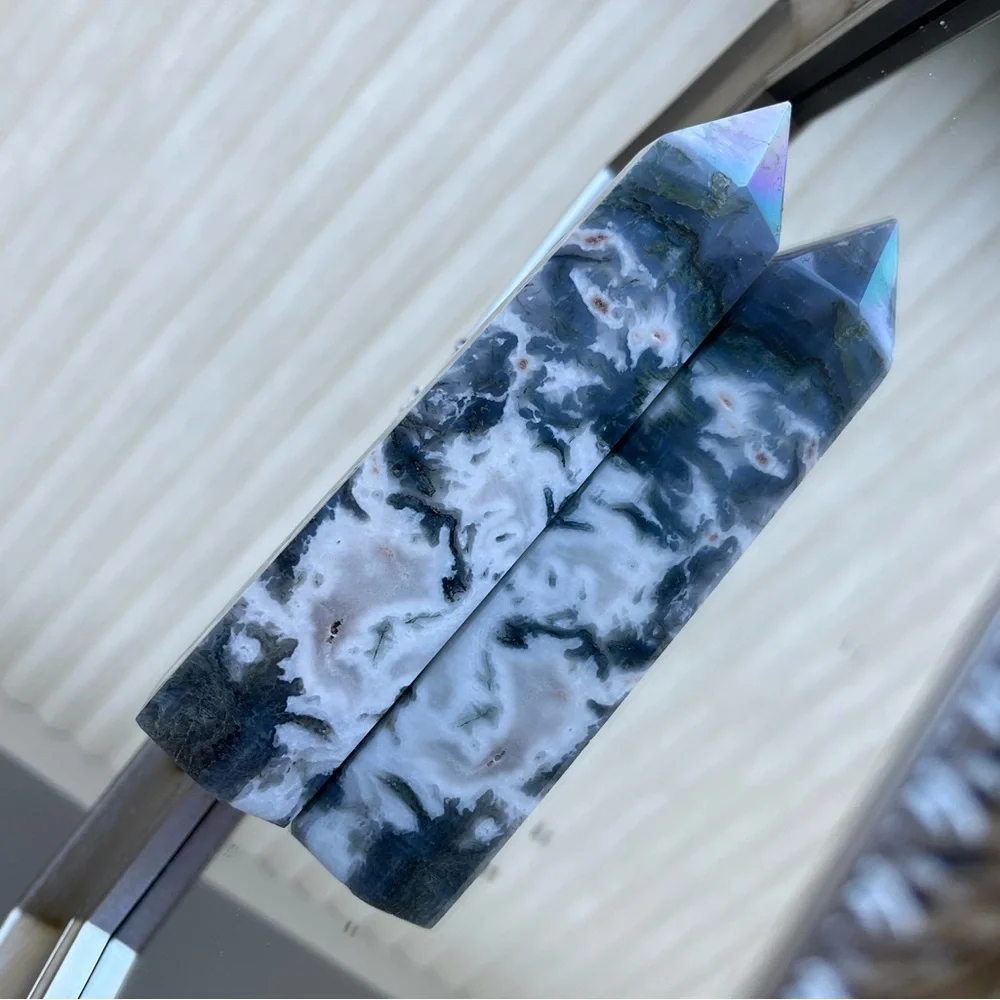 Genuine Moss Agate Tower - Picture 3 of 7